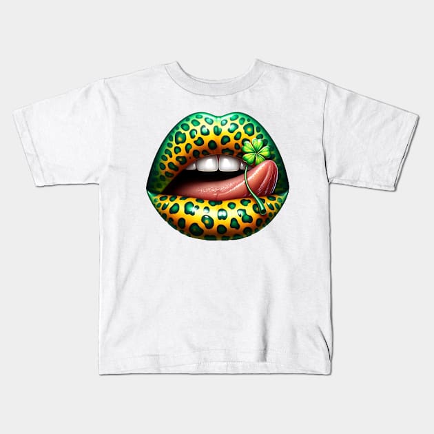 St Patrick Lips Kids T-Shirt by Chromatic Fusion Studio